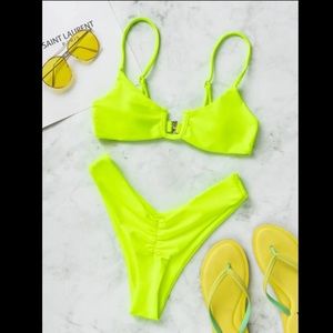 Neon yellow bikini set